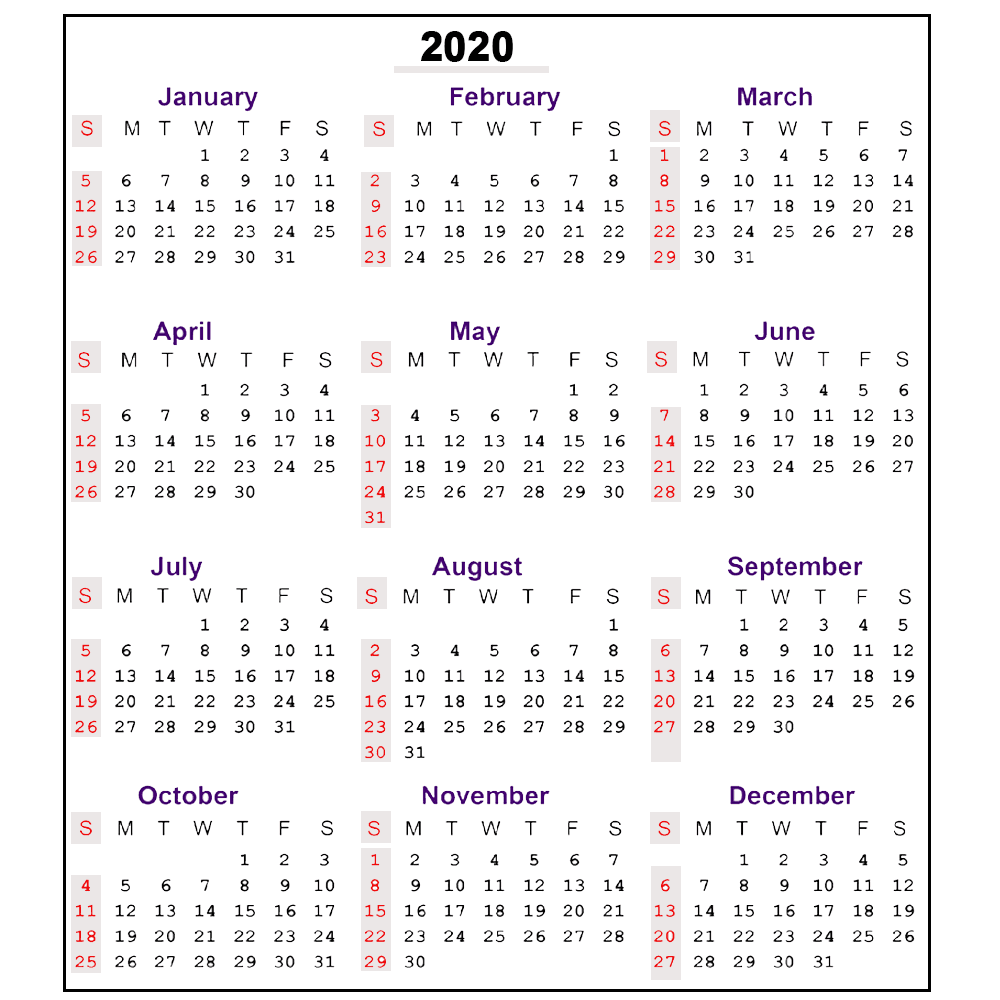 Calendar Week Numbers 2020 Printable Month Calendar Printable ...