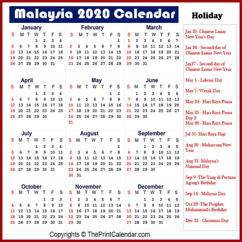 April 2022 calendar malaysia